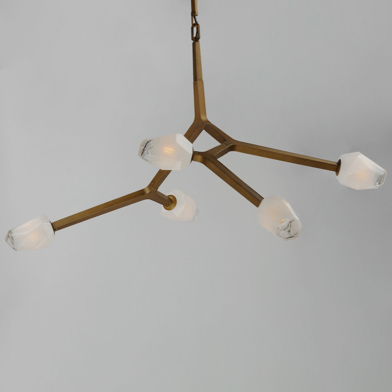 ET2 Contemporary Lighting Blossom 5-Light LED Pendant in Natural Aged Brass E32795-93NAB