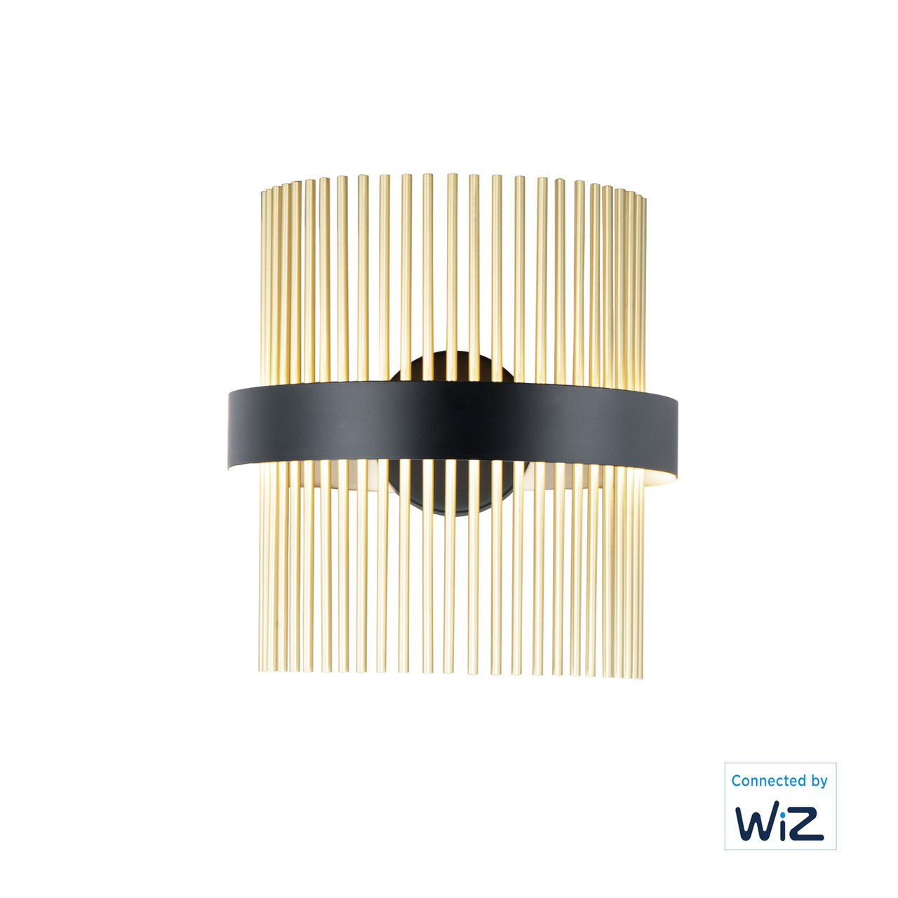 ET2 Contemporary Lighting Chimes LED Wall Sconce WiZ in Black / Satin Brass E34201-BKSBR