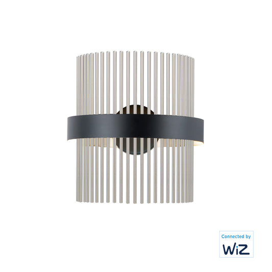 ET2 Contemporary Lighting Chimes LED Wall Sconce WiZ in Black / Satin Nickel E34201-BKSN