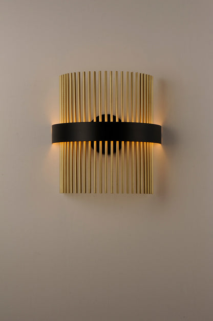 ET2 Contemporary Lighting Chimes LED Wall Sconce WiZ in Black / Satin Brass E34201-BKSBR