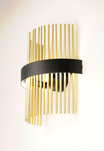 ET2 Contemporary Lighting Chimes LED Wall Sconce WiZ in Black / Satin Brass E34201-BKSBR