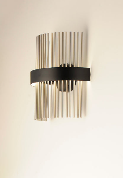 ET2 Contemporary Lighting Chimes LED Wall Sconce WiZ in Black / Satin Nickel E34201-BKSN