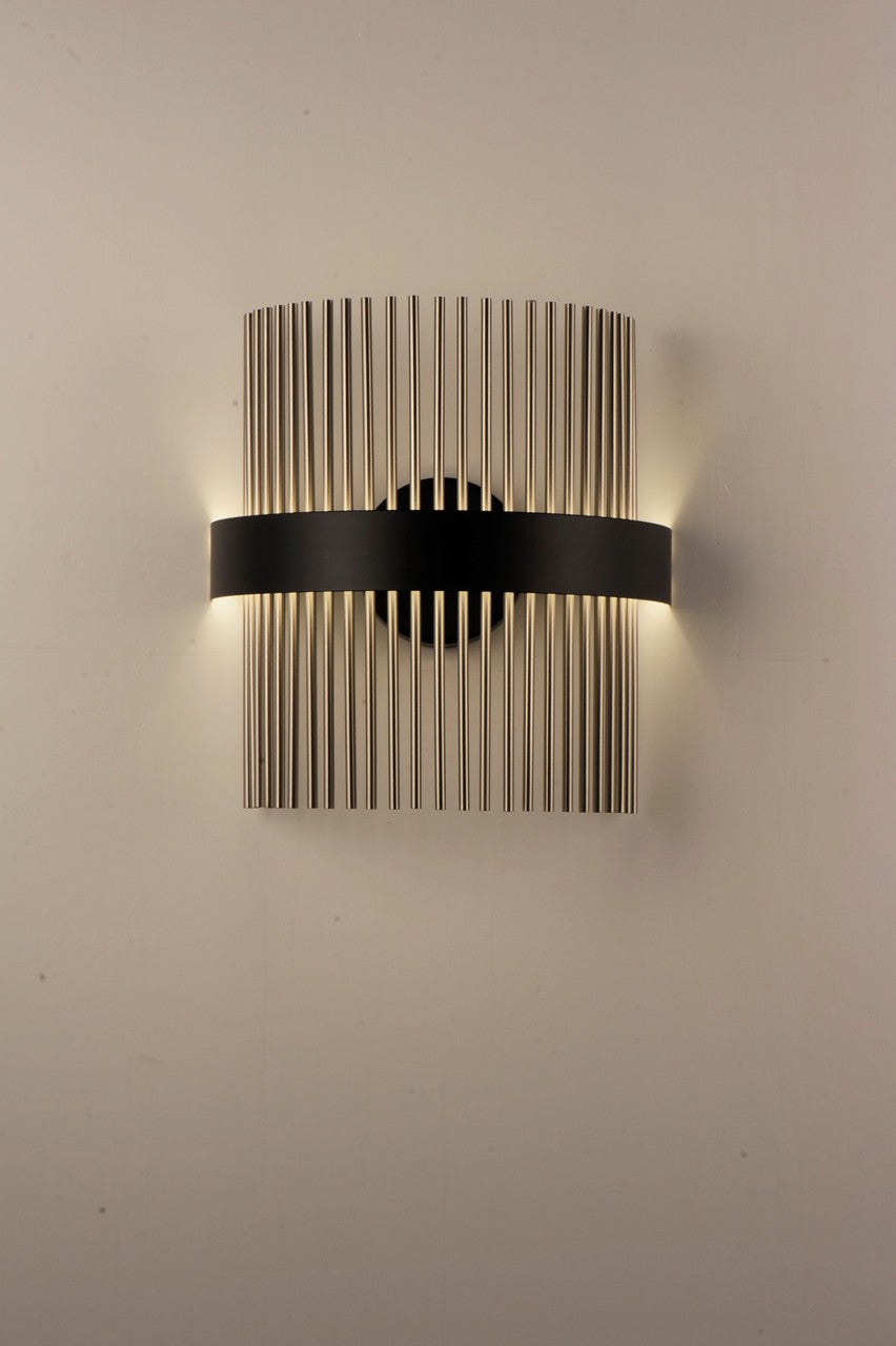 ET2 Contemporary Lighting Chimes LED Wall Sconce WiZ in Black / Satin Nickel E34201-BKSN