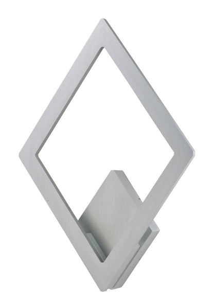 ET2 Contemporary Lighting Alumilux Rhombus LED Outdoor Wall Sconce in Satin Aluminum E41495-SA