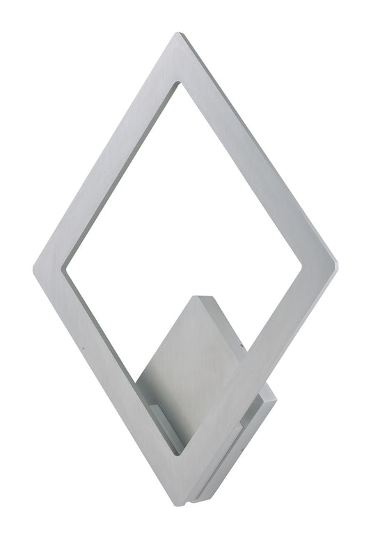 ET2 Contemporary Lighting Alumilux Rhombus LED Outdoor Wall Sconce in Satin Aluminum E41495-SA