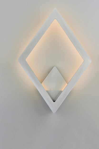 ET2 Contemporary Lighting Alumilux Rhombus LED Outdoor Wall Sconce in Satin Aluminum E41495-SA