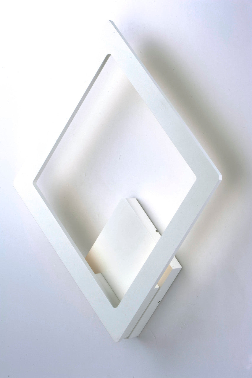 ET2 Contemporary Lighting Alumilux Rhombus LED Outdoor Wall Sconce in White E41495-WT