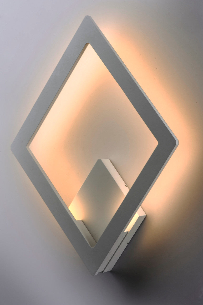 ET2 Contemporary Lighting Alumilux Rhombus LED Outdoor Wall Sconce in White E41495-WT