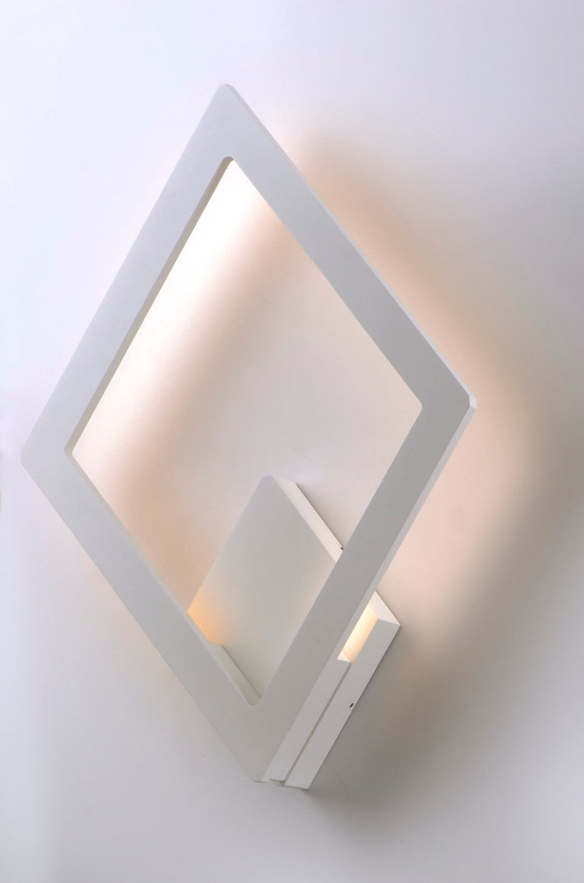 ET2 Contemporary Lighting Alumilux Rhombus LED Outdoor Wall Sconce in White E41495-WT