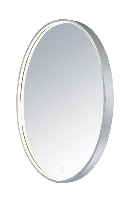 ET2 Contemporary Lighting 24" x 30" Oval LED Mirror in Brushed Aluminum E42012-90AL