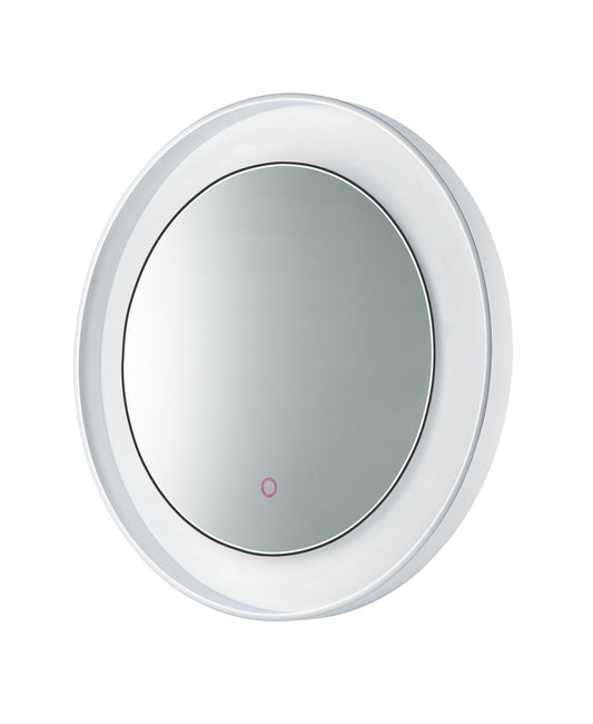 ET2 Contemporary Lighting Floating LED Mirror Round 23.5" in Polished Chrome / White E42032-PCWT