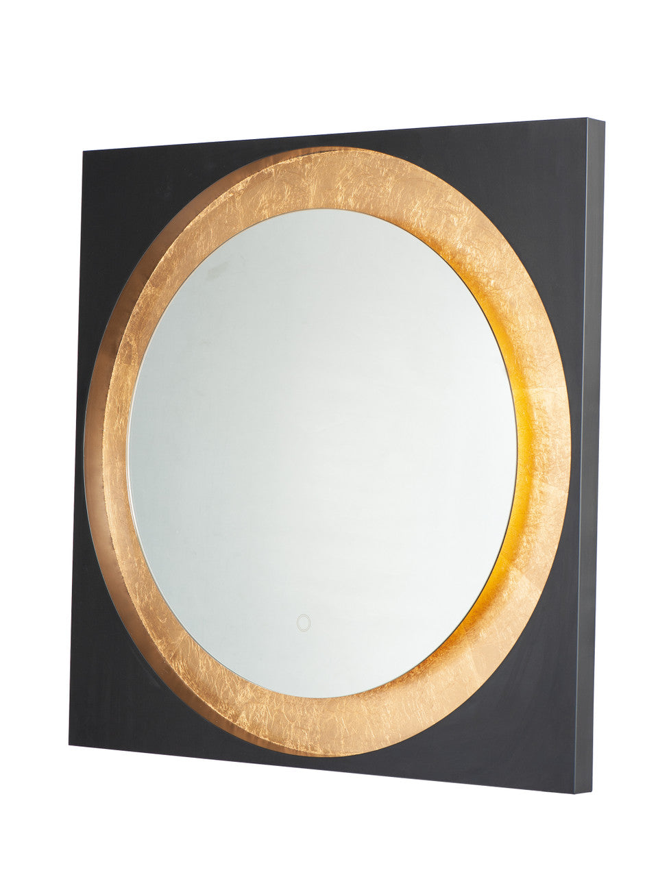 ET2 Contemporary Lighting Floating LED Mirror Square 31.5" in Gold Leaf / Black E42040-GLBK