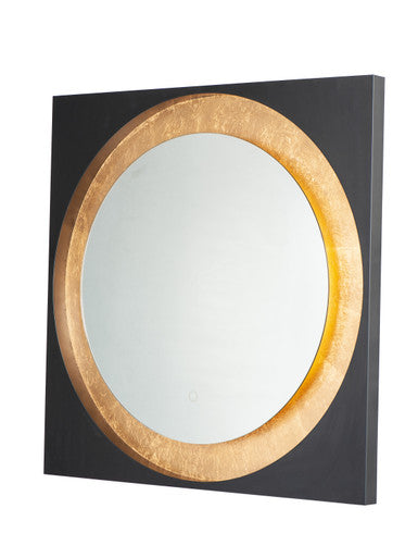 ET2 Contemporary Lighting Floating LED Mirror Square 31.5" in Gold Leaf / Black E42040-GLBK