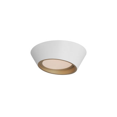 ET2 Contemporary Lighting Slant 12" LED Wall Sconce/Flush Mount (Wet) in White/Gold E51030-WTGLD