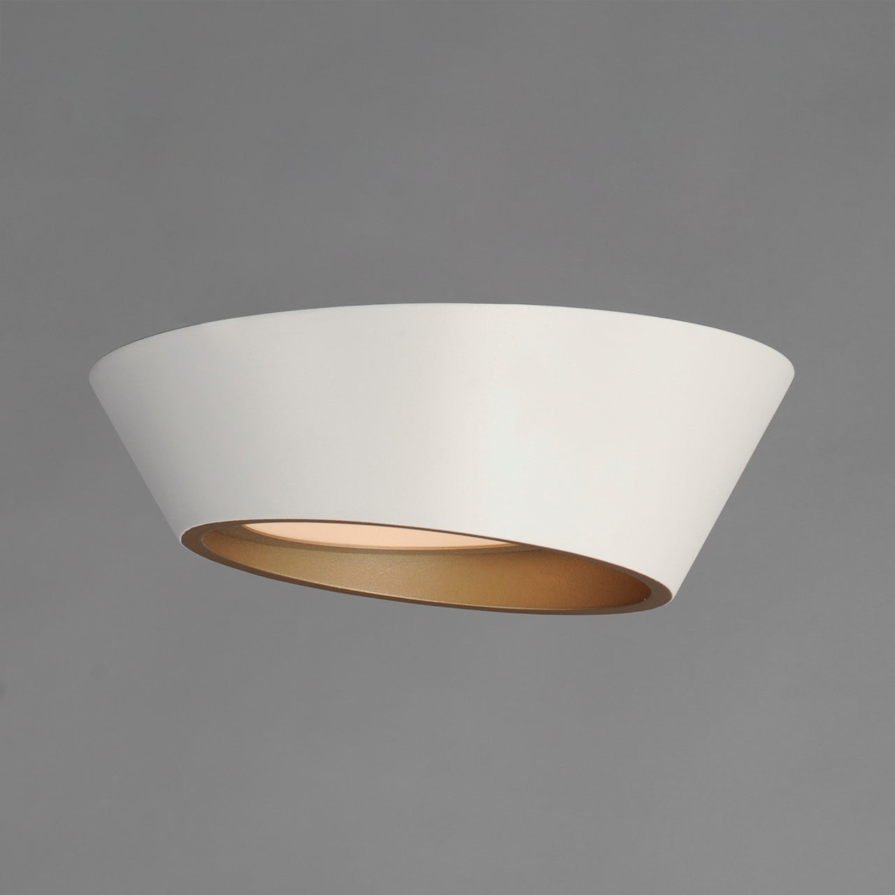 ET2 Contemporary Lighting Slant 12" LED Wall Sconce/Flush Mount (Wet) in White/Gold E51030-WTGLD