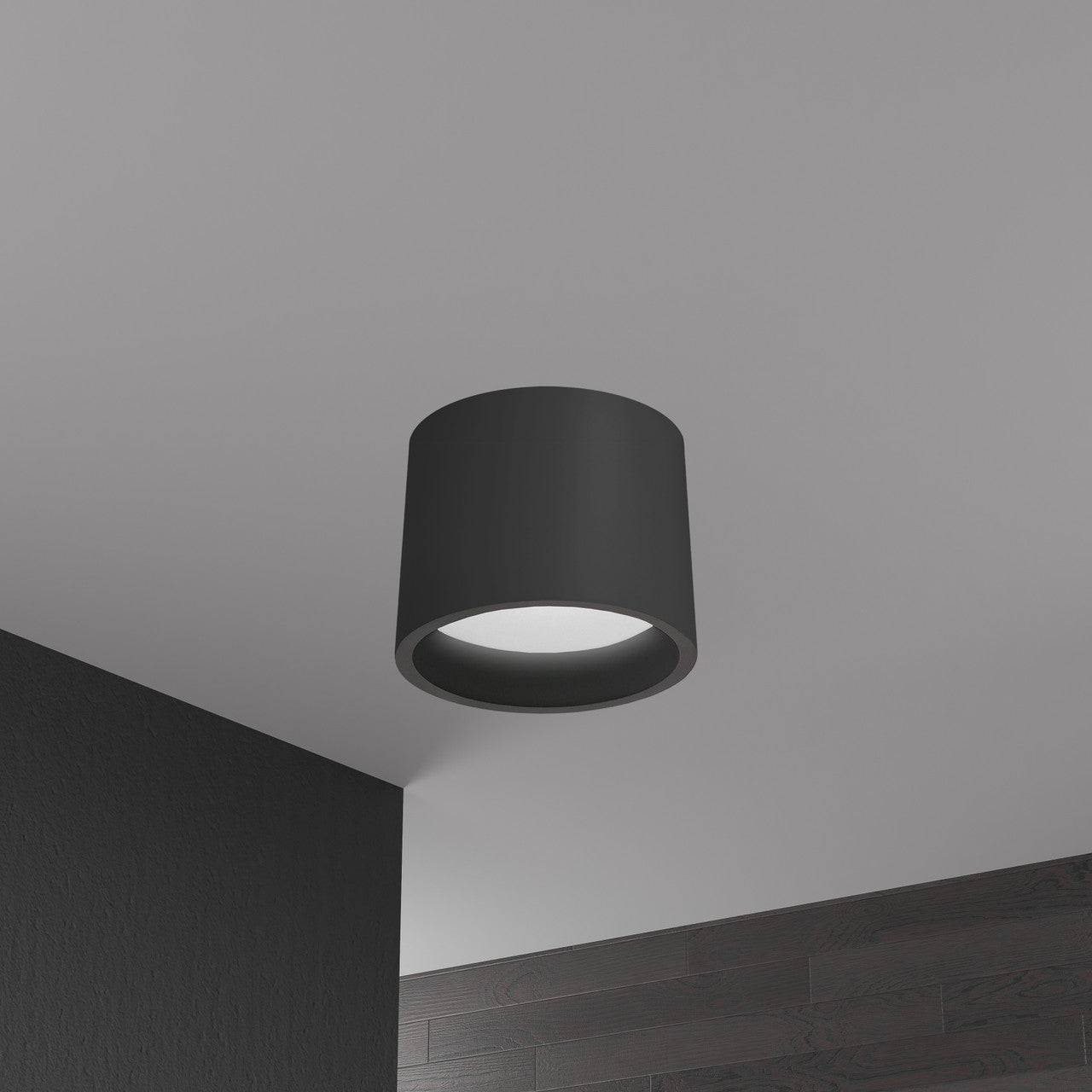 Dainolite 15W Flush Mount, Matte Black with White Diffuser ECO-C1015-MB