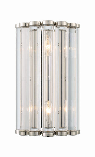 Crystorama Libby Langdon for Crystorama Elliot 2 Light Polished Nickel Wall Mount ELL-B3002-PN