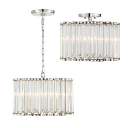 Crystorama Libby Langdon for Crystorama Elliot 4 Light Polished Nickel Pendant ELL-B3004-PN