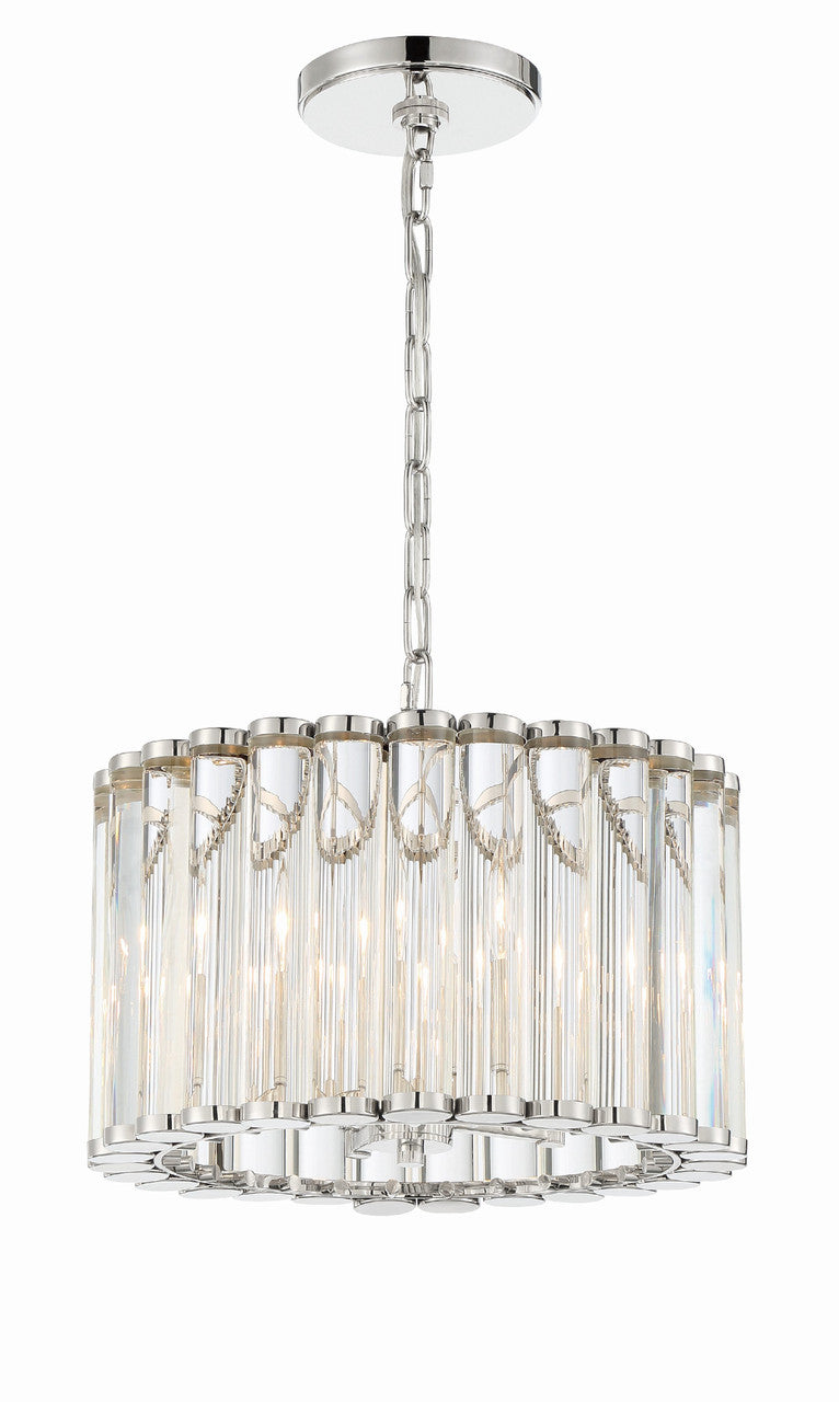 Crystorama Libby Langdon for Crystorama Elliot 4 Light Polished Nickel Pendant ELL-B3004-PN