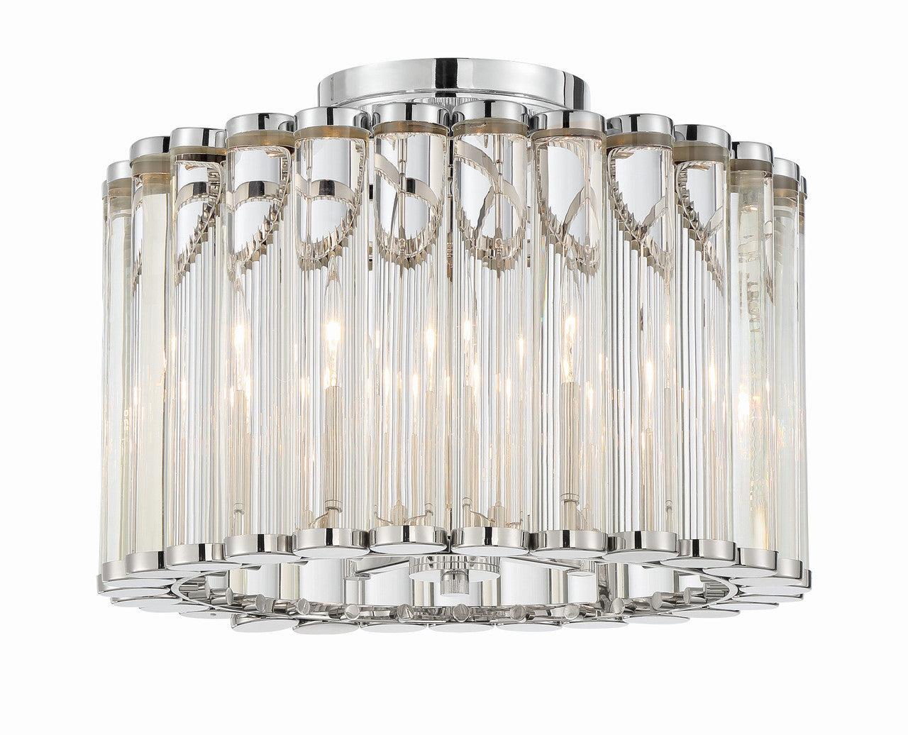 Crystorama Libby Langdon for Crystorama Elliot 4 Light Polished Nickel Ceiling Mount ELL-B3004-PN_CEILING