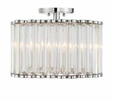 Crystorama Libby Langdon for Crystorama Elliot 4 Light Polished Nickel Ceiling Mount ELL-B3004-PN_CEILING