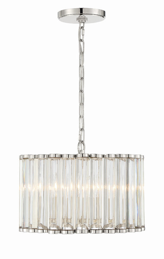 Crystorama Libby Langdon for Crystorama Elliot 4 Light Polished Nickel Pendant ELL-B3004-PN