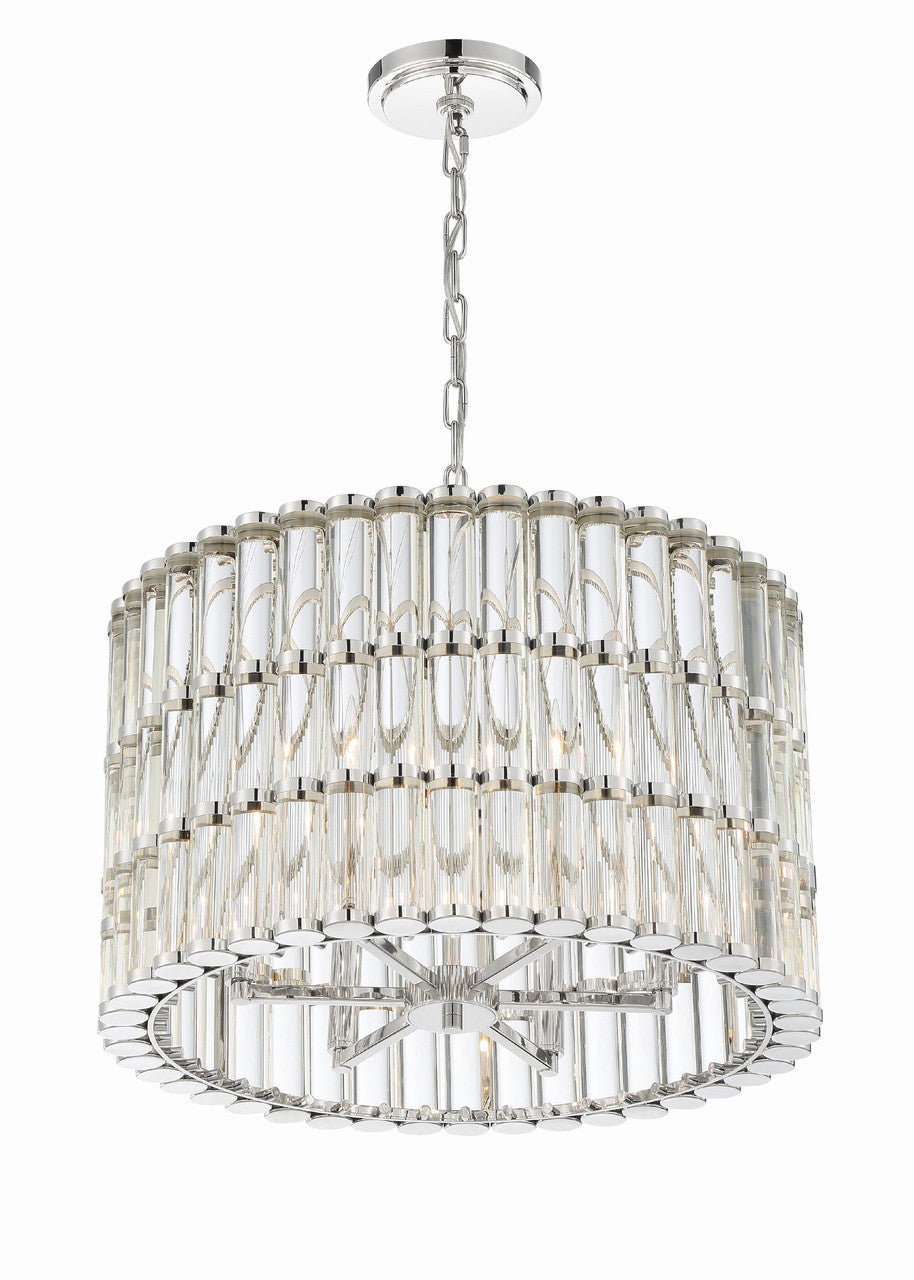 Crystorama Libby Langdon for Crystorama Elliot 6 Light Polished Nickel Chandelier ELL-B3006-PN