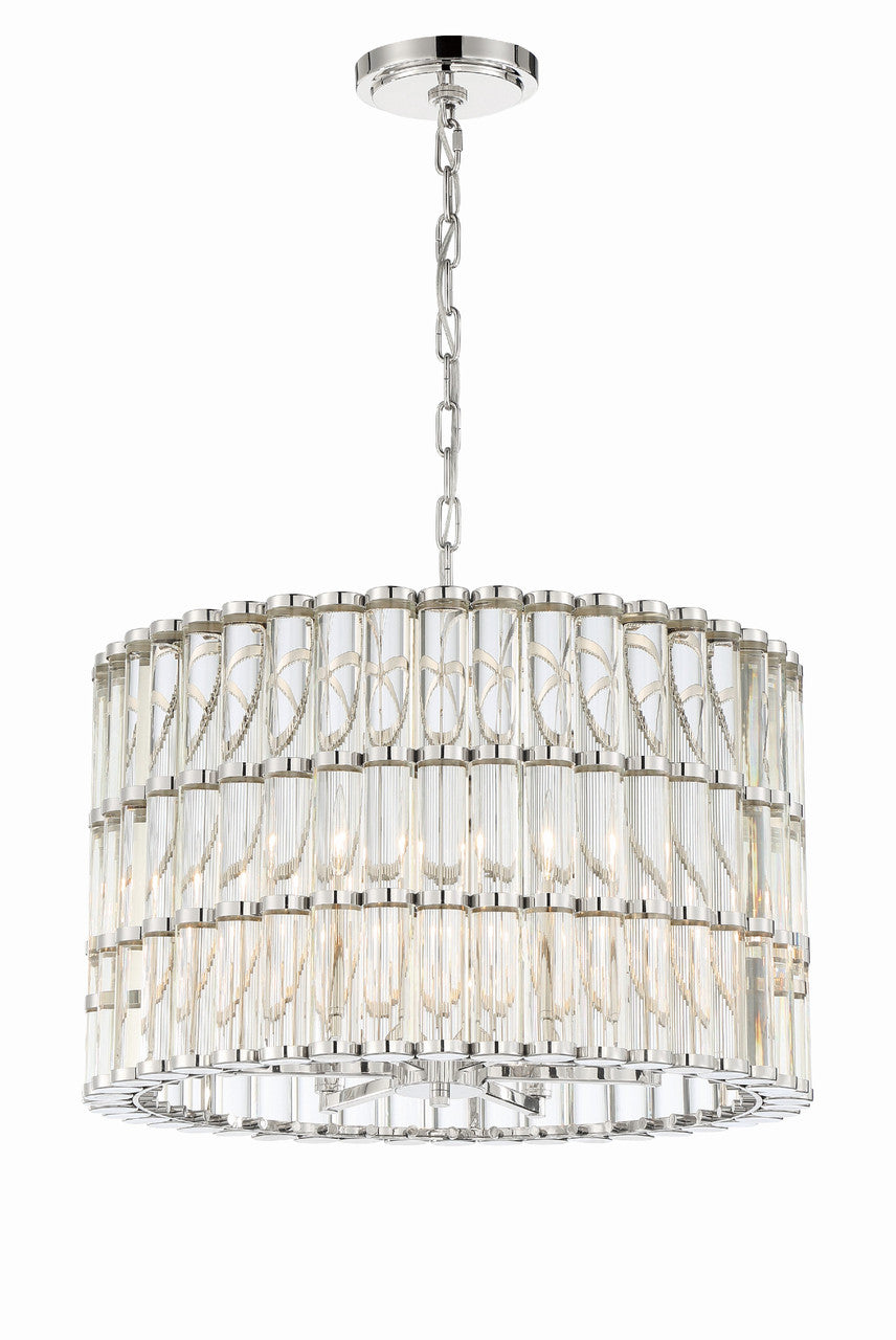 Crystorama Libby Langdon for Crystorama Elliot 6 Light Polished Nickel Chandelier ELL-B3006-PN