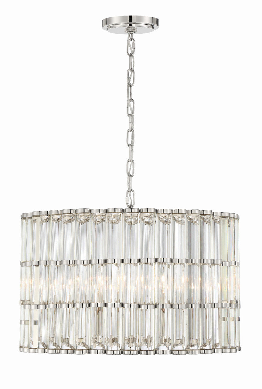 Crystorama Libby Langdon for Crystorama Elliot 6 Light Polished Nickel Chandelier ELL-B3006-PN