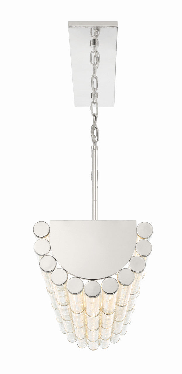 Crystorama Libby Langdon for Crystorama Elliot 6 Light Polished Nickel Linear Chandelier ELL-B3007-PN