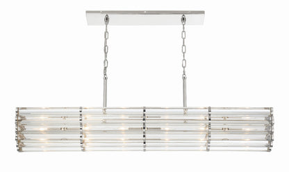 Crystorama Libby Langdon for Crystorama Elliot 6 Light Polished Nickel Linear Chandelier ELL-B3007-PN