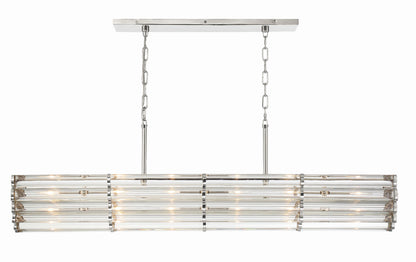 Crystorama Libby Langdon for Crystorama Elliot 6 Light Polished Nickel Linear Chandelier ELL-B3007-PN