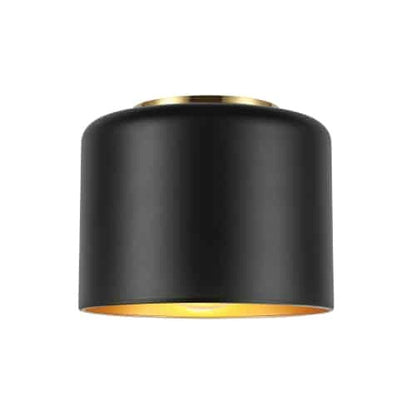 Dainolite 1 Light Incandescent Flush Mount, Aged Brass w/ Matte Black &Gold Shade EMI-81FH-AGB-MB