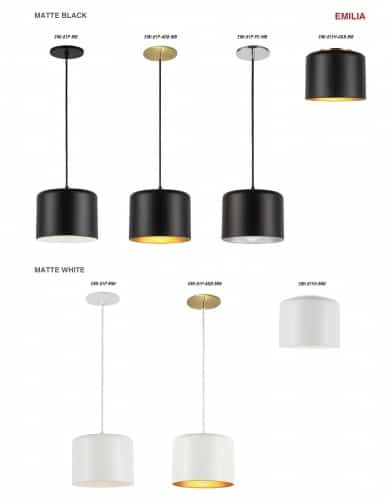 Dainolite 1 Light Incandescent Pendant, Aged Brass w/ Matte Black &Gold Shade EMI-81P-AGB-MB