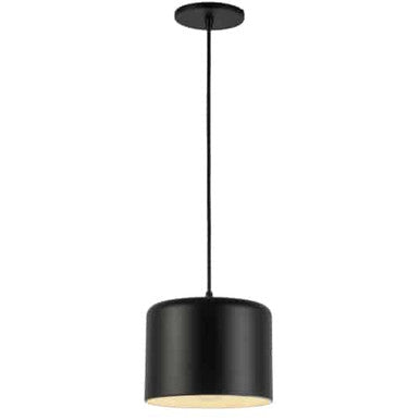 Dainolite 1 Light Incandescent Pendant, Matte Black Shade EMI-81P-MB