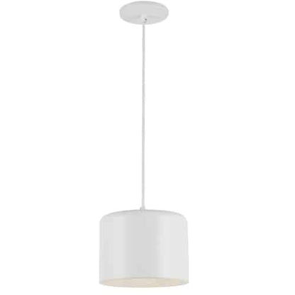 Dainolite 1 Light Incandescent Pendant, Matte White Shade EMI-81P-MW