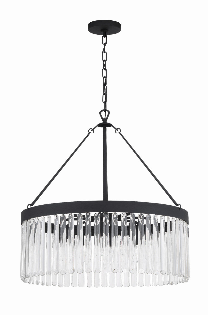 Crystorama Emory 8 Light Black Forged Chandelier EMO-5406-BF