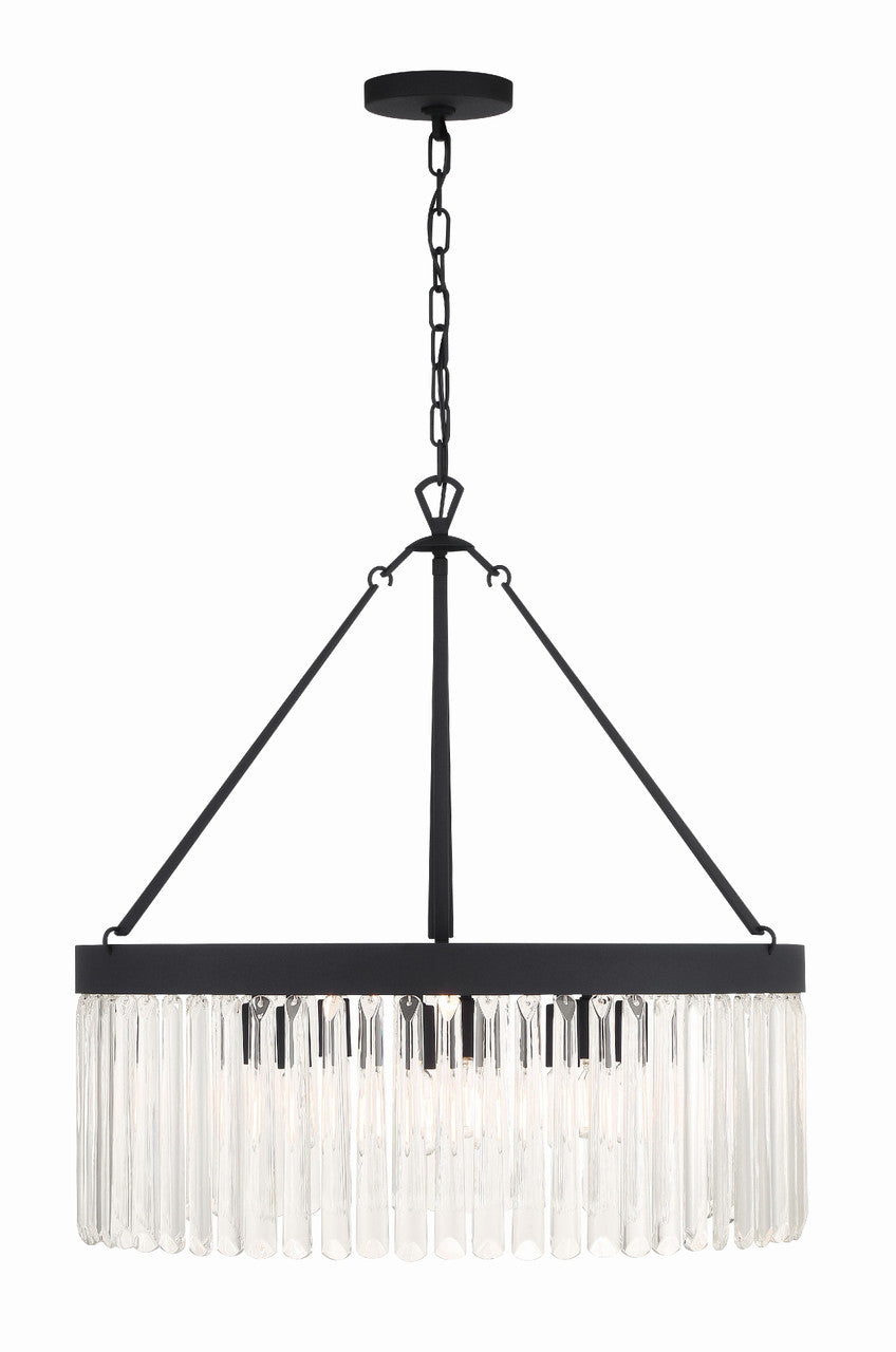 Crystorama Emory 8 Light Black Forged Chandelier EMO-5406-BF