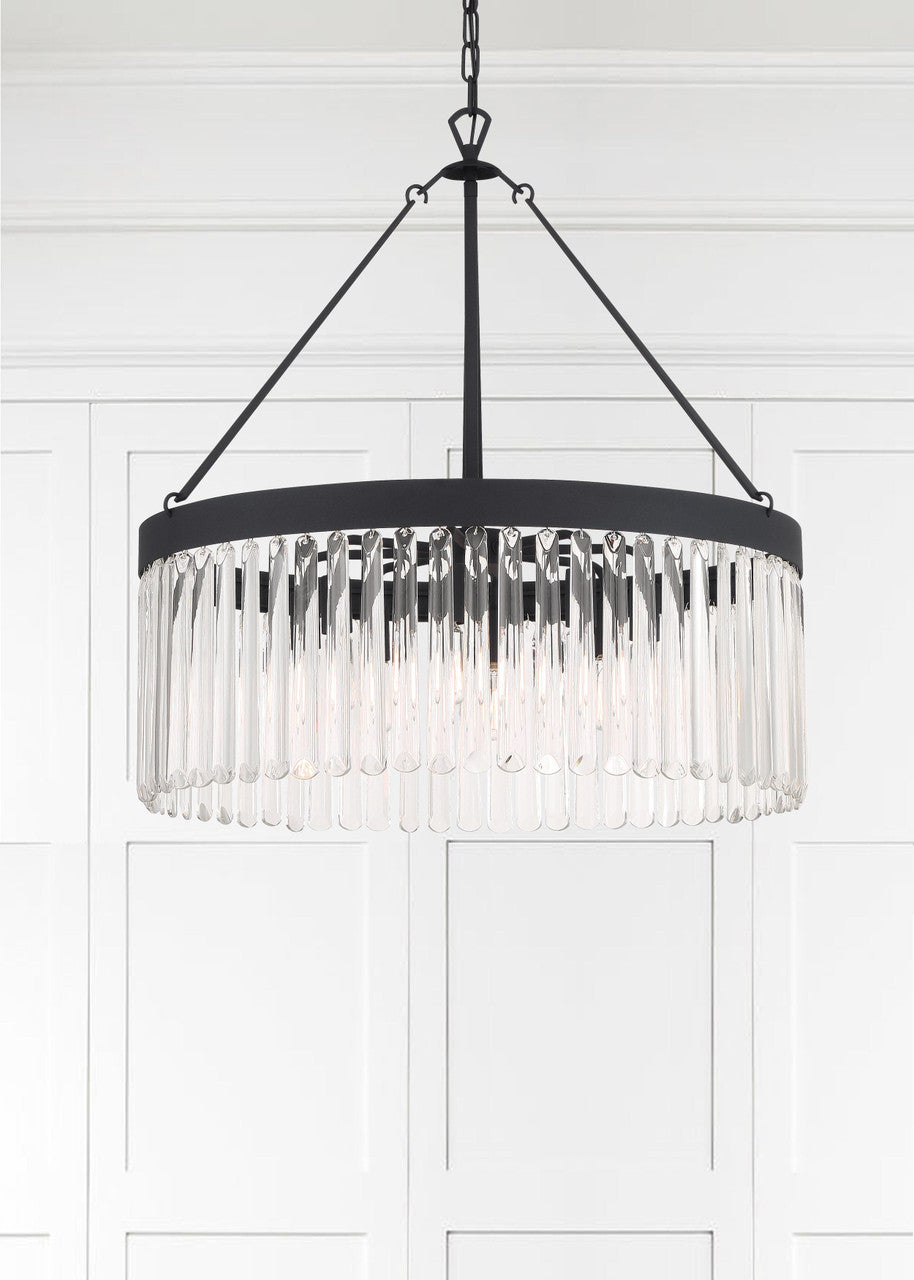 Crystorama Emory 8 Light Black Forged Chandelier EMO-5406-BF