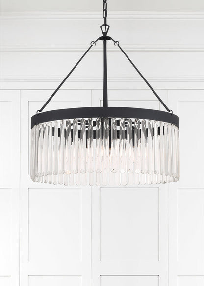 Crystorama Emory 8 Light Black Forged Chandelier EMO-5406-BF