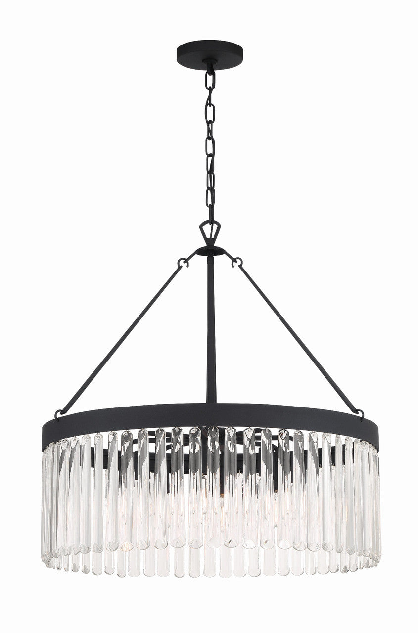 Crystorama Emory 8 Light Black Forged Chandelier EMO-5406-BF