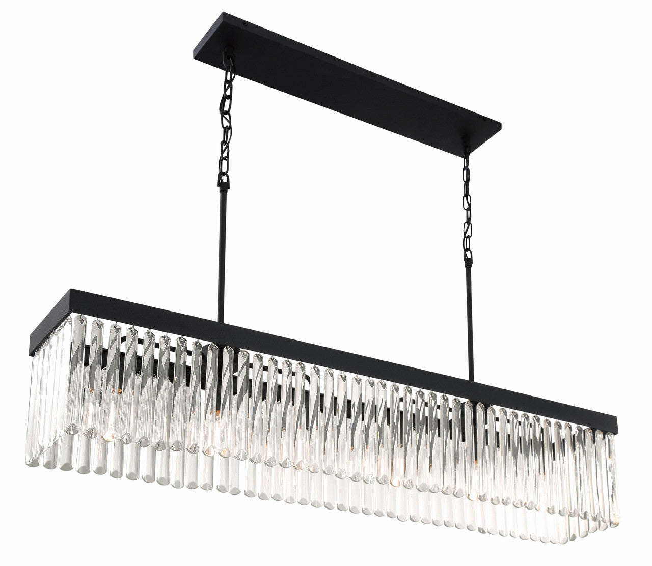 Crystorama Emory 6 Light Black Forged Linear Chandelier EMO-5407-BF