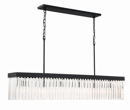 Crystorama Emory 6 Light Black Forged Linear Chandelier EMO-5407-BF