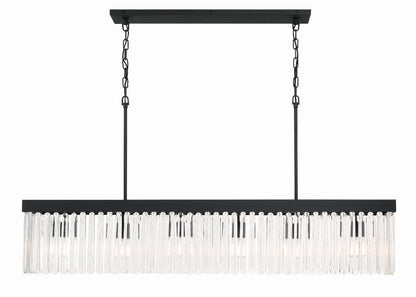 Crystorama Emory 6 Light Black Forged Linear Chandelier EMO-5407-BF