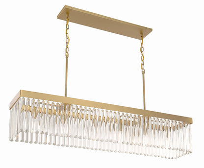 Crystorama Emory 6 Light Modern Gold Linear Chandelier EMO-5407-MG