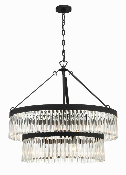 Crystorama Emory 9 Light Black Forged Chandelier EMO-5408-BF