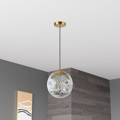 Dainolite 1 Light Incandescent Pendant, Aged Brass Finish with Smoked Glass ERS-101P-AGB-SM