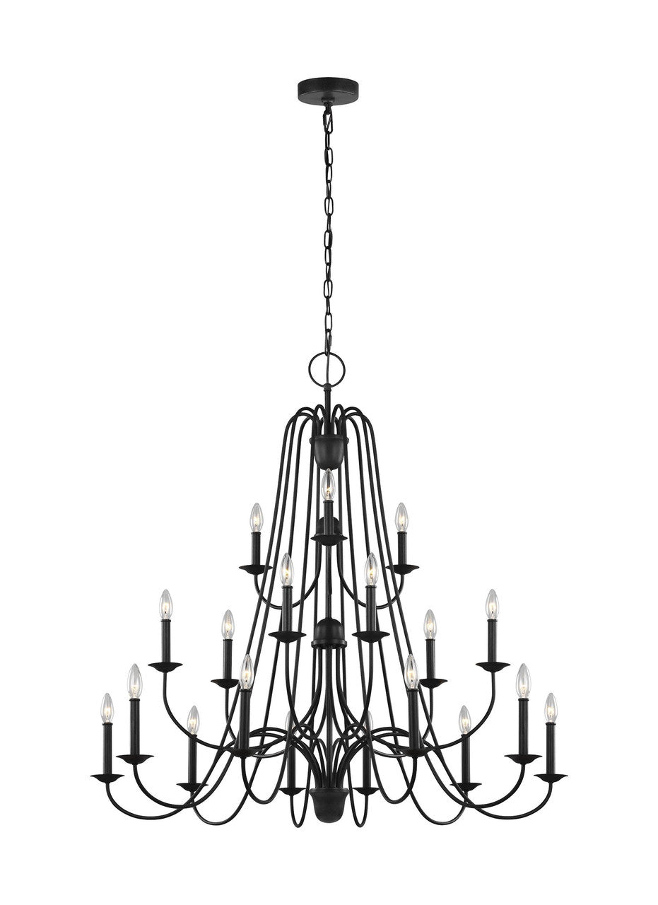 Generation Lighting Boughton Transitional 18 Light Chandelier in Antique Forged Iron GL-F3207EN/18AF