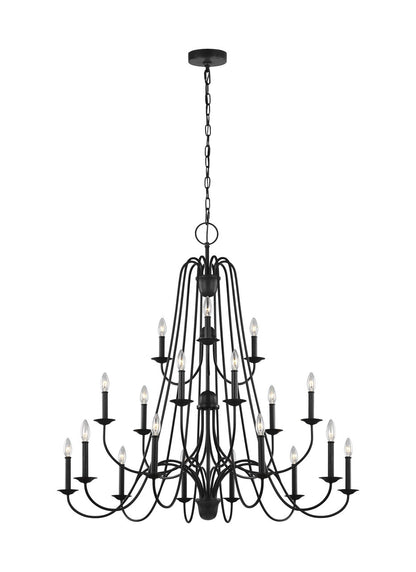 Generation Lighting Boughton Transitional 18 Light Chandelier in Antique Forged Iron GL-F3207EN/18AF