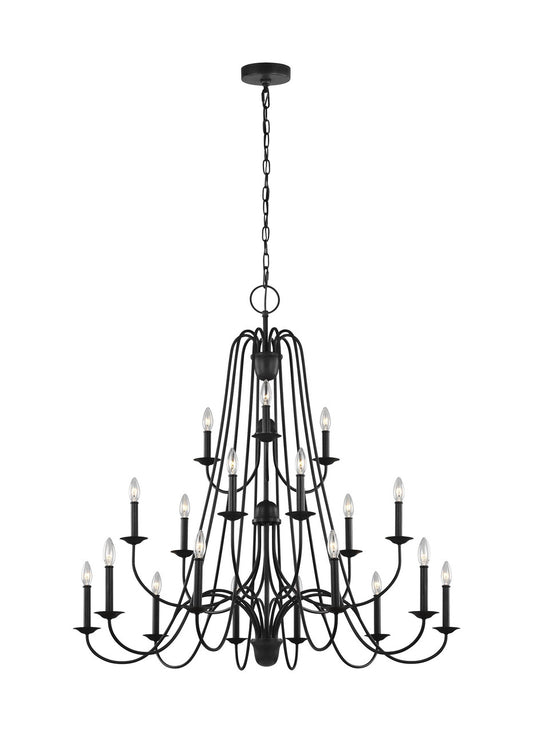 Generation Lighting Boughton Transitional 18 Light Chandelier in Antique Forged Iron GL-F3207EN/18AF